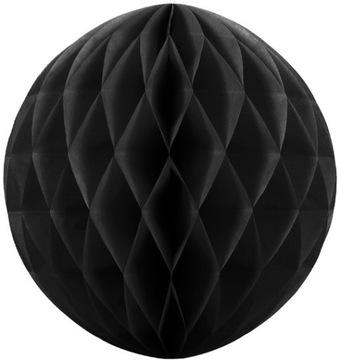 kula bibułowa XL duża 40 cm CZARNA honeycomb ślubna