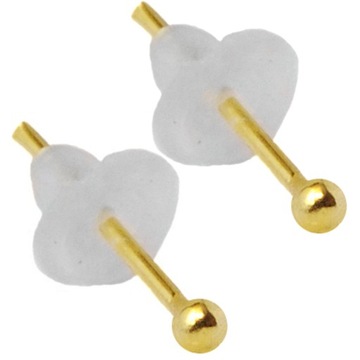 VERSIL kolczyki kulki 1,6 mm złocone SREBRO 925