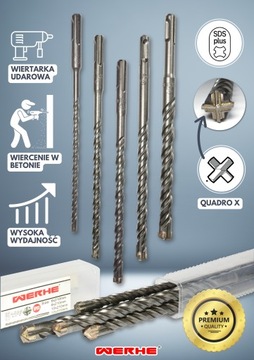 WERHE Сверла по бетону SDS + 6,8,10,12,14х210 мм