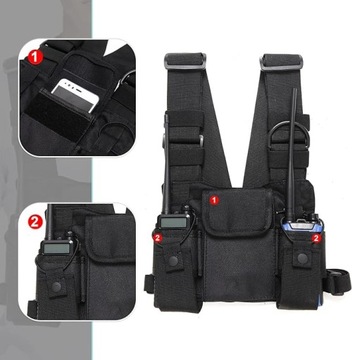 GAESHOW Walkie Talkie torba na klatkę piersiowa kamizelka