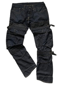 Absolut Joy jeansy męskie baggy jogger r. L / XL ciemny granat Skóra