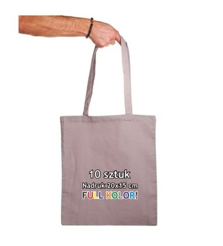 Torba bawełniana z nadrukiem logo full kolor - 10 szt