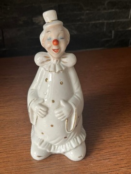 Klaun Clown porcelanowy stary dzwonek figurka