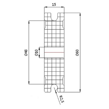 Веревочный ролик fi. 60 мм, блоки и листы