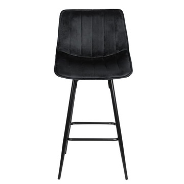 2X бархатный табурет ВЫСОКИЙ БАРНЫЙ СТУЛ ЛОФТ ЧЕРНЫЙ