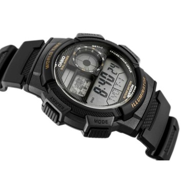 ZEGAREK MĘSKI CASIO AE-1000W-1AV - WORLD TIME + BOX, Casio, 7483.4971850443