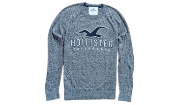 HOLLISTER SUPER Sweter DUŻE LOGO bawełna S