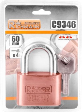 RICHMANN НИКЕЛИРОВАННЫЕ НАВЕСНЫЕ ЗАМКИ 3 ЭЛЕМЕНТА. 50MM C9350 1 КЛЮЧ