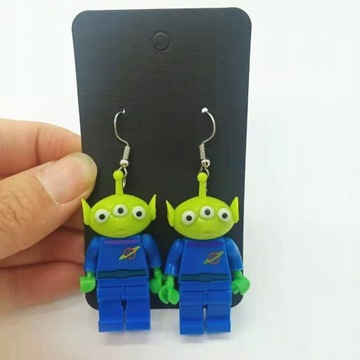 New Trendy Brick Dangle Earrings Figure Toy C