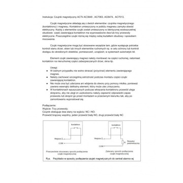 Czujnik magnetyczny Kontaktron Wpuszczany NO i NC Kołnierz Okrągły Brązowy