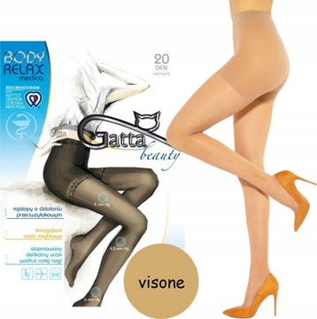 rajstopy GATTA body RELAX MEDICA 20 den PRZECIWŻYLAKOWE visone # 5 XL