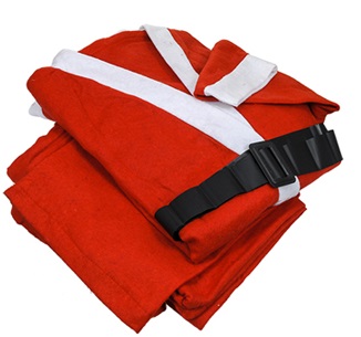 Костюм, костюм Деда Мороза, колокольчик, сумка, шапка.