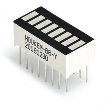 Wskaźnik LED czerwona podziałka skala 8 x LED