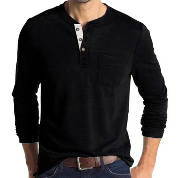 MĘSKA BLUZKA LONGSLEEVE DŁUGI RĘKAW Z Guzikami