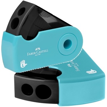 FABER-CASTELL Temperówka podwójna z pojemnikiem dla leworęcznych Sleeve
