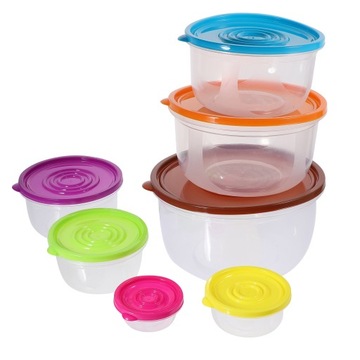 POJEMNIK NA SAŁATĘ OWOCOWĄ 7-CZĘŚCIOWY ZESTAW PLASTIKOWY