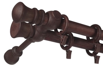 Деревянный карниз fi 28 двойной 1,0 м 100 см