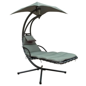 LEŻAK WISZĄCY BUJANY HAMAK PARASOL SZARY PATIO