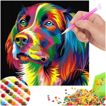 Diamond Painting PIESEK Mozaika Diamentowa PIES 5D Wyklejanka Diamentowa