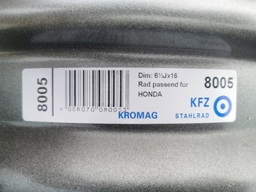 4× DISK OCELOVÝ KFZ 8005 6.5" X 16" 5X114.3 ET 55