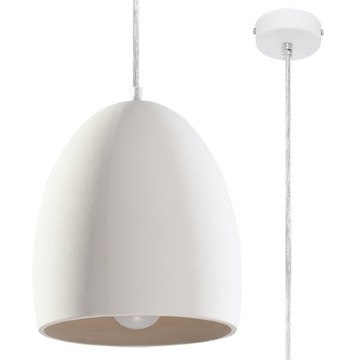SOLLUX LAMPA WISZĄCA CERAMICZNA FLAWIUSZ BIAŁA E27