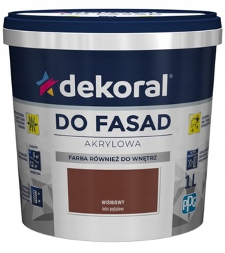 Farba Fasadowa Dekoral Polinit WIŚNIOWY 5L
