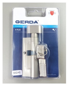 Wkładka z Gałką GERDA H PLUS 30G/45 Nikiel Satyna