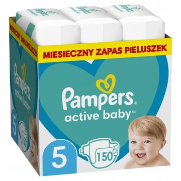 PIELUSZKI PAMPERS ACTIVE BABY R.5 150 SZTUK JUNIOR