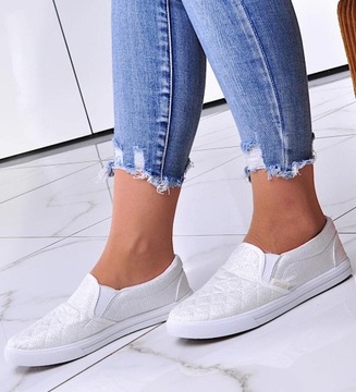 Buty damskie Wkładane tenisówki trampki slip on Obuwie 12540