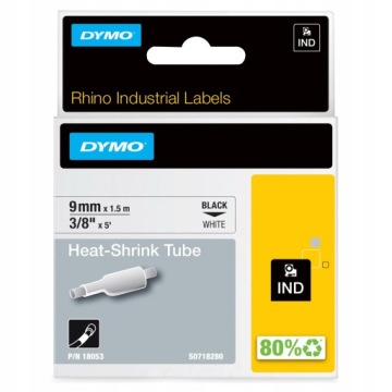 Trubka Dymo 18053 9 mm ø1.7 mm-3.7 mm bílá Originální