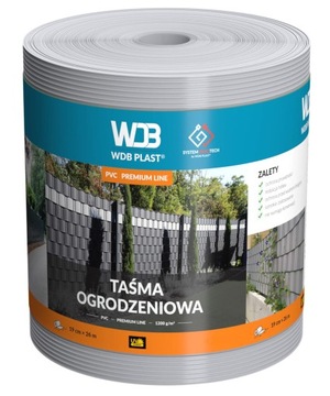 TAŚMA OGRODZENIOWA PVC 1200g SZARA 19x26 OSŁONA NA OGRODZENIE PANELOWE PŁOT