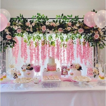 12 искусственных плотных цветочных гирлянд WISTERIA WISTERY PREMIUM XXL для свадьбы