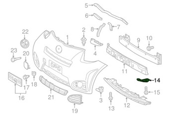 KRYT NÁRAZNÍKU LEVÝ PŘEDNÍ TOYOTA IQ 52908-74010