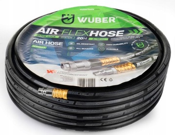 ШЛАНГ, ПНЕВМАТИЧЕСКИЙ РЕЗИНОВЫЙ ШЛАНГ 20М 6х13ММ, ТЕСННЫЙ ДЛЯ КОМПРЕССОРА WUBER
