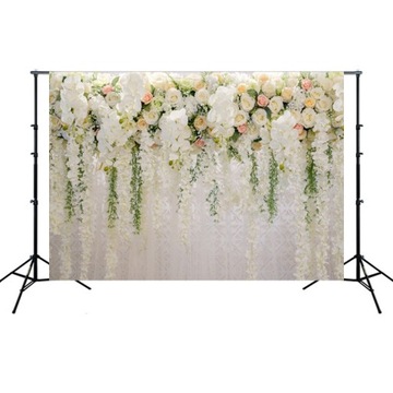 TŁO tła fotograficzne Kwiaty Ściana Impreza Ślubna 210 x 150 cm