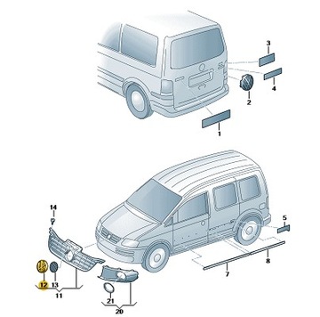 ZNAK VOLKSWAGEN 1T0853601AFDY
