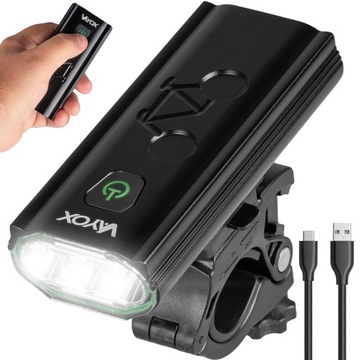 LAMPKA ROWEROWA PRZEDNIA LED ŚWIATŁO NA PRZÓD LAMPA POWERBANK USB C VAYOX
