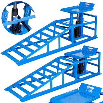 RAMPY NAJAZDY SAMOCHODOWE Z PODNOŚNIKIEM HYDRAULICZNYM PLATFORMY 2SZT MOCNE