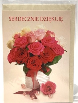 Kartka laurka podziękowania Dziękuję bez tekstu