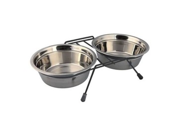 MISKI Metalowe NA Stojaku DLA PSA KOTA 2X0,22L