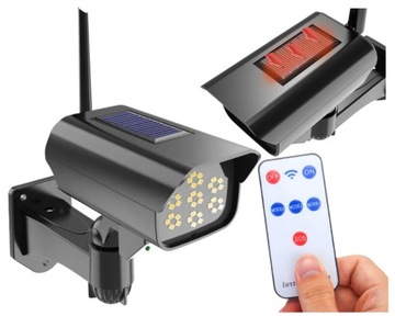 LAMPA ATRAPA MONITORINGU KAMERY ZEWNĘTRZNEJ SOLARNA CZUJNIK RUCHU ZMROKU