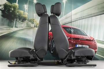 Сиденья Porsche Macan из кожзаменителя, черная алькантара