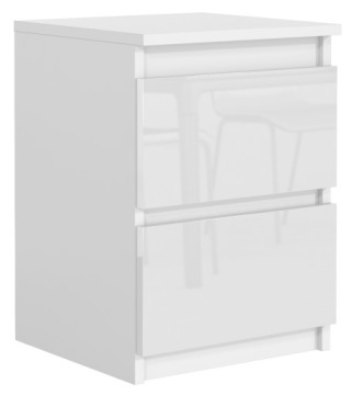 KOMODA STOLIK NOCNY BIAŁY POŁYSK 2 SZUFLADY