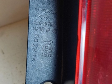 NISSAN NOTE (E11) 2009 ZADNÍ STRANA PRAVÁ SVĚTLO