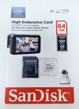 SanDisk 64 ГБ MICRO SDXC High Endurance, 100 МБ/с