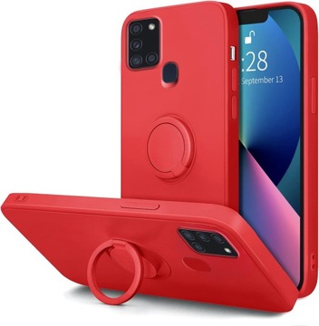 ETUI DO SAMSUNG A21S SILIKON RING CASE SOFT + SZKŁO