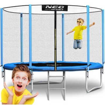 Trampolina ogrodowa 10ft/312cm z siatką zewnętrzną i drabinką dla dzieci dz