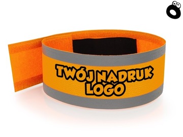 Светоотражающая повязка + ваш собственный логотип.