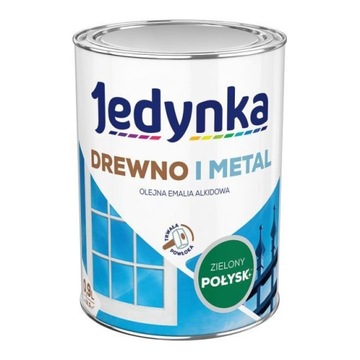 JEDYNKA Emalia 0,9L zielony połysk DREWNO METAL