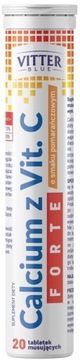 VITTER BLUE CALCIUM FORTE WAPŃ WITAMINA C TABLETKI MUSUJĄCE POMARAŃCZ 20szt